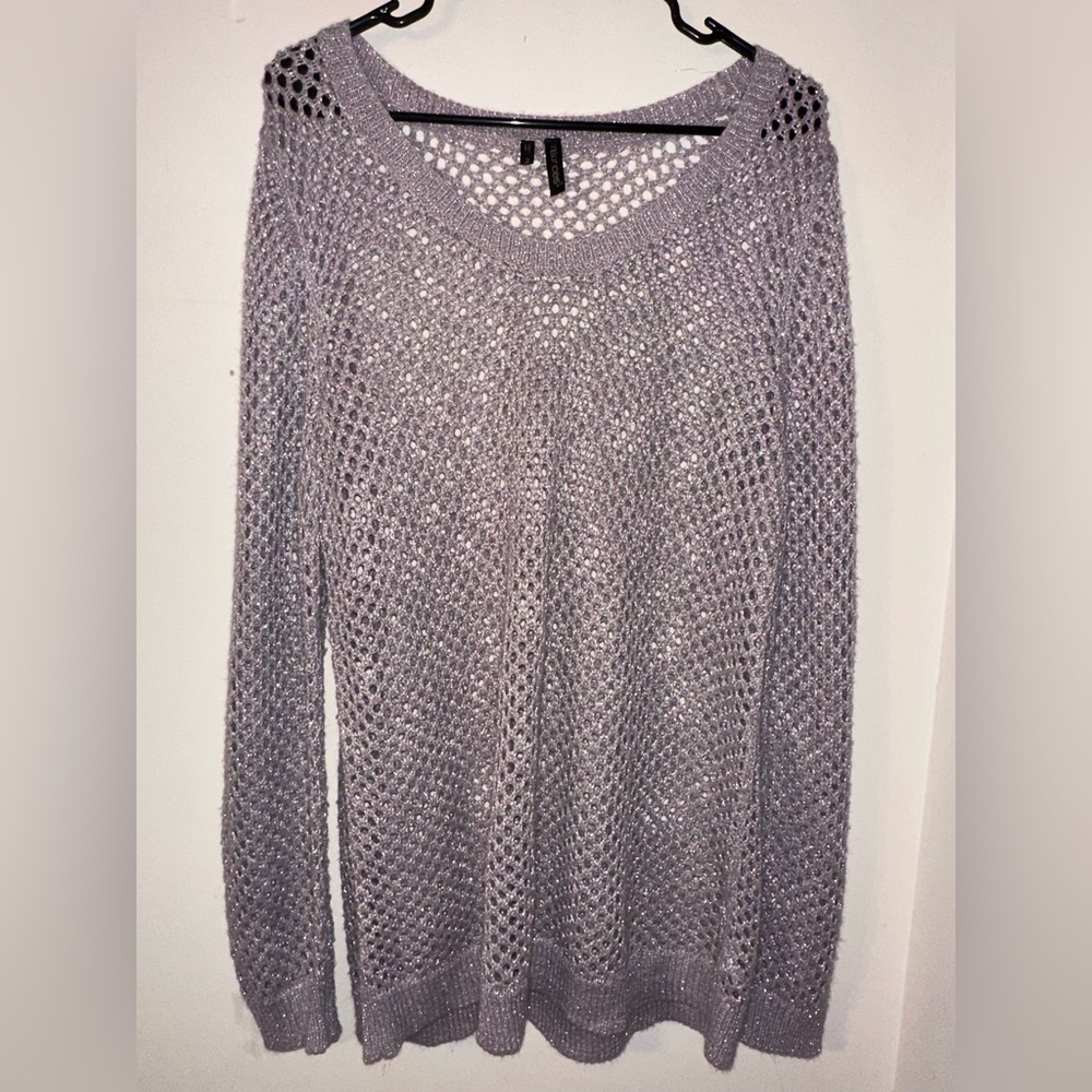 Maurices Open Knit Pull Over‎ Sweater Lavender Plus Sz 2